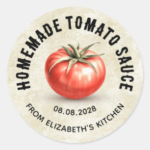 Adesivo Redondo Rótulo de lata vintage de Molho de Tomate