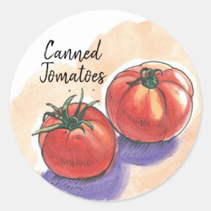 Adesivo Redondo Rótulo de latas de tomate enlatado