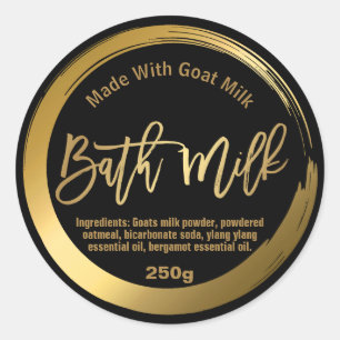 Adesivo Redondo Rótulo de Leite de Banho Personalizável