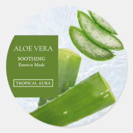Adesivo Redondo Rótulo de Máscara Facial de Aloe vera