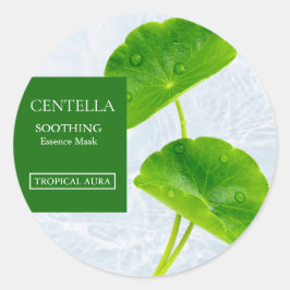 Adesivo Redondo Rótulo de Máscara Facial de Centella Asiática