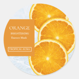 Adesivo Redondo Rótulo de Máscara Facial Laranja