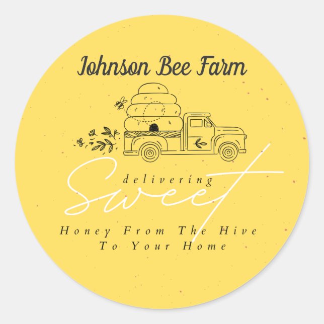 Adesivo Redondo Rótulo de mel (Frente)
