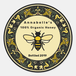 Adesivo Redondo Rótulo de Mel da Camada Vitoriana 2