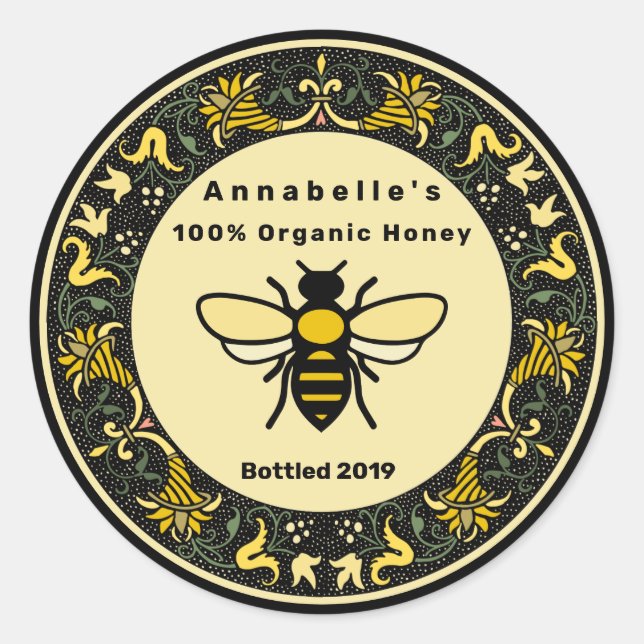 Adesivo Redondo Rótulo de Mel da Camada Vitoriana 2 (Frente)