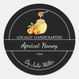 Adesivo Redondo Rótulo de Mel de Apricot Homemade Simples