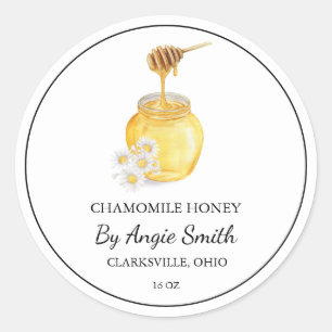 Adesivo Redondo Rótulo de Mel Infuso de Camomile Simples