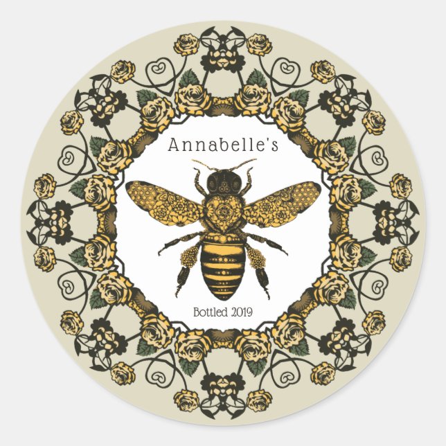 Adesivo Redondo Rótulo de mel vitoriano (Frente)
