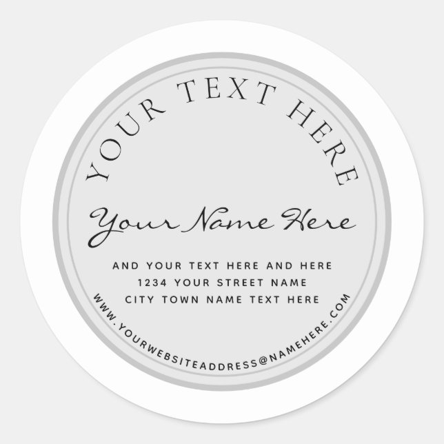 Adesivo Redondo Rótulo de Negócios Elegante (Frente)