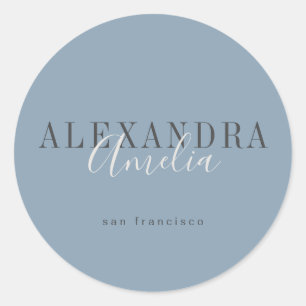 Adesivo Redondo Rótulo de Negócios Personalizado Minimalista Boho