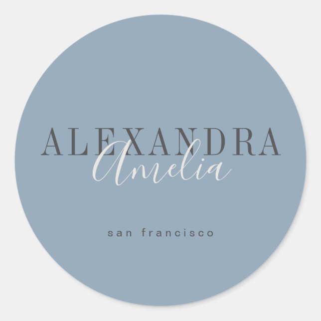 Adesivo Redondo Rótulo de Negócios Personalizado Minimalista Boho  (Frente)