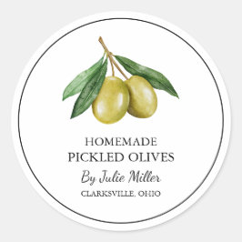 Adesivo Redondo Rótulo de Oliva Selecionada em Casa Simples