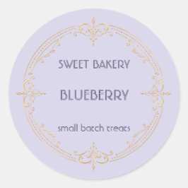 Adesivo Redondo Rótulo de Padaria de Pequenos Negócios Blueberry G