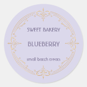 Adesivo Redondo Rótulo de Padaria de Pequenos Negócios Blueberry G
