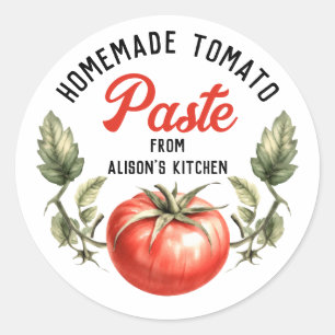 Adesivo Redondo Rótulo de Pasta de Tomate estilo vintage personali