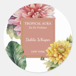 Adesivo Redondo Rótulo de Perfume Dahlia