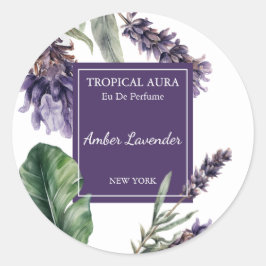 Adesivo Redondo Rótulo de Perfume Lavanda