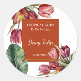 Adesivo Redondo Rótulo de Perfume Tulipa