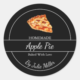 Adesivo Redondo Rótulo de pizza caseira simples