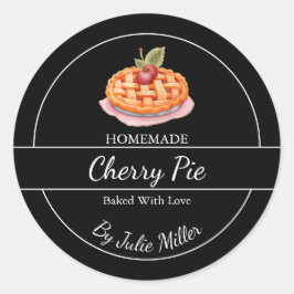 Adesivo Redondo Rótulo de pizza caseira simples