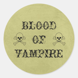 Adesivo Redondo Rótulo De Poção Do Halloween Do Vampiro