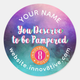 Adesivo Redondo Rótulo de Posh Starry Sky