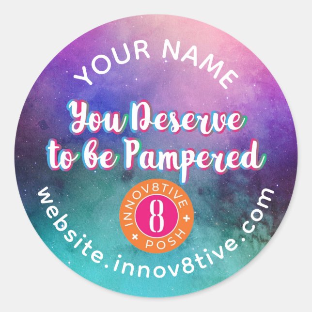 Adesivo Redondo Rótulo de Posh Starry Sky (Frente)