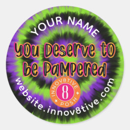 Adesivo Redondo Rótulo de Possibilidade de Tie Roxo Preto