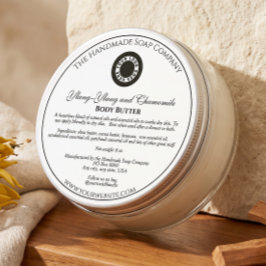 Adesivo Redondo Rótulo de pote de cosméticos branco estilo vintage