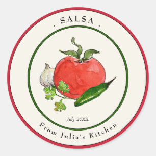 Adesivo Redondo Rótulo de Pote de Salsa de Tomate Caseira