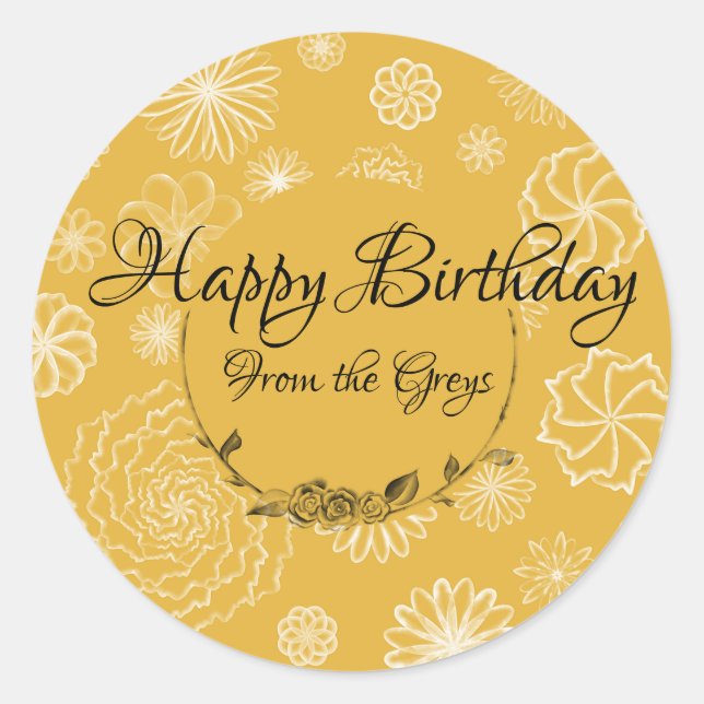 Adesivo Redondo Rótulo de Presente Personalizado (Frente)