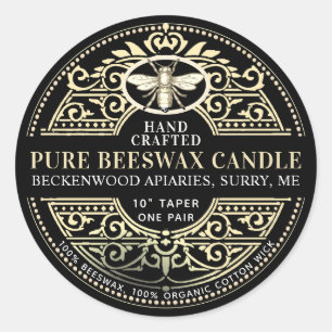 Adesivo Redondo Rótulo de Produto à Base de Beeswax Candle Heral