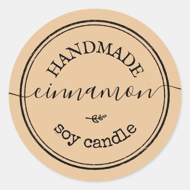 Adesivo Redondo Rótulo de Produto Camel Manuscrito Feito à Mão Bor (Frente)