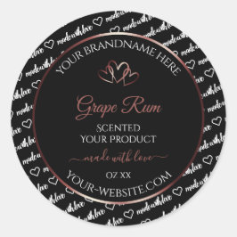 Adesivo Redondo Rótulo de Produto Cloud de Palavra Branca Preta - 