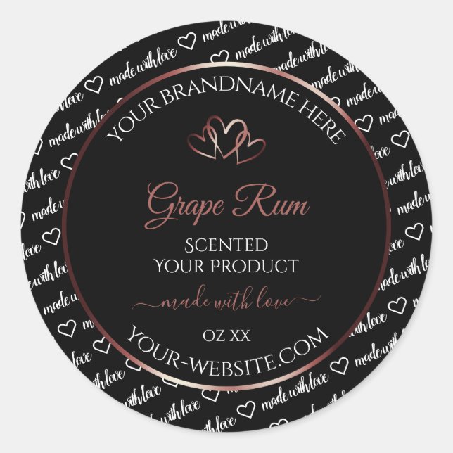 Adesivo Redondo Rótulo de Produto Cloud de Palavra Branca Preta -  (Frente)