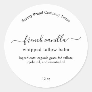 Adesivo Redondo Rótulo de Produto Corporal Cosmético Simples Minim