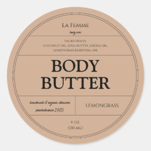Adesivo Redondo Rótulo de Produto Cosmético Mínimo Clay Skincare