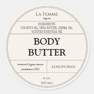 Adesivo Redondo Rótulo de Produto Cosmético Mínimo da Cream Ivory 