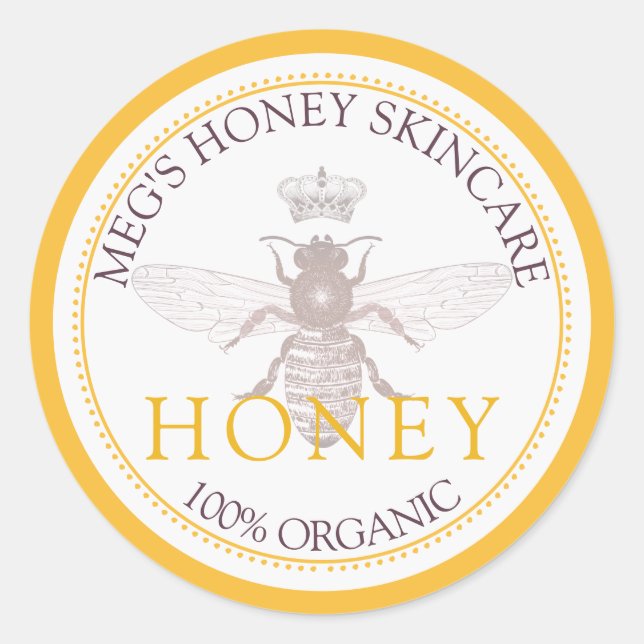 Adesivo Redondo Rótulo de produto da Honey Skincare Business (Frente)