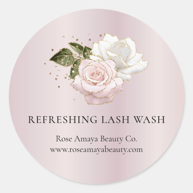 Adesivo Redondo Rótulo de Produto de Beleza de Extensão de Cílios  (Frente)