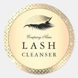 Adesivo Redondo Rótulo de Produto de Beleza Luxo Lash Cleanser Dou