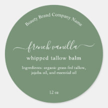 Rótulo de Produto de Beleza Minimalista Verde Salv
