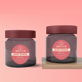 Adesivo Redondo Rótulo de Produto de Beleza Salão Rosa e Marfim El