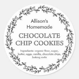 Adesivo Redondo Rótulo de Produto de Comida de Cookie de Fora da C