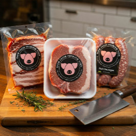 Adesivo Redondo Rótulo de Produto de Negócios de Porco Premium Fre