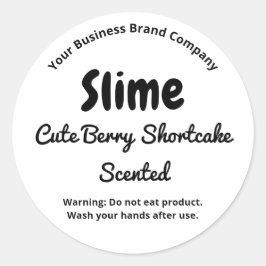 Adesivo Redondo Rótulo de Produto de Slime Fofinho Simples