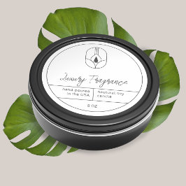 Adesivo Redondo Rótulo de Produto de Vela Moderna