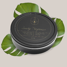 Adesivo Redondo Rótulo de Produto de Vela Moderna