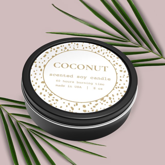 Adesivo Redondo Rótulo de produto de velas - Design de padrão Dalm (Criador carregado)