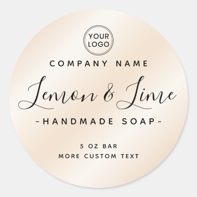 Adesivo Redondo Rótulo de produto mínimo de marfim elegante (Frente)